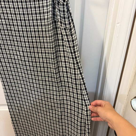 Vtg 90's NOS Talbots Black & White Plaid Shirt and Midi Skirt Set Size 8 USA - Picture 14 of 16
